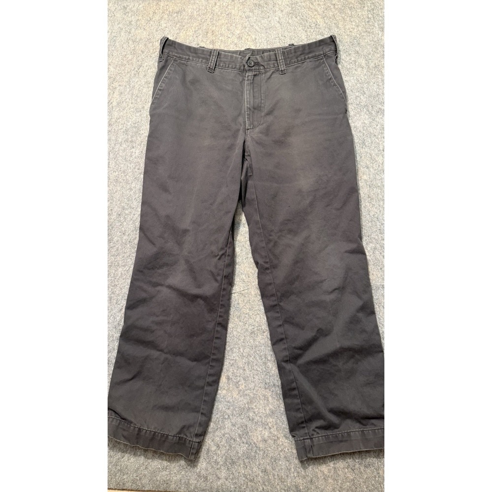 Eddie Bauer Mens Chino Pants 36x30 Charcoal Gray Straight Leg Casual Cotton